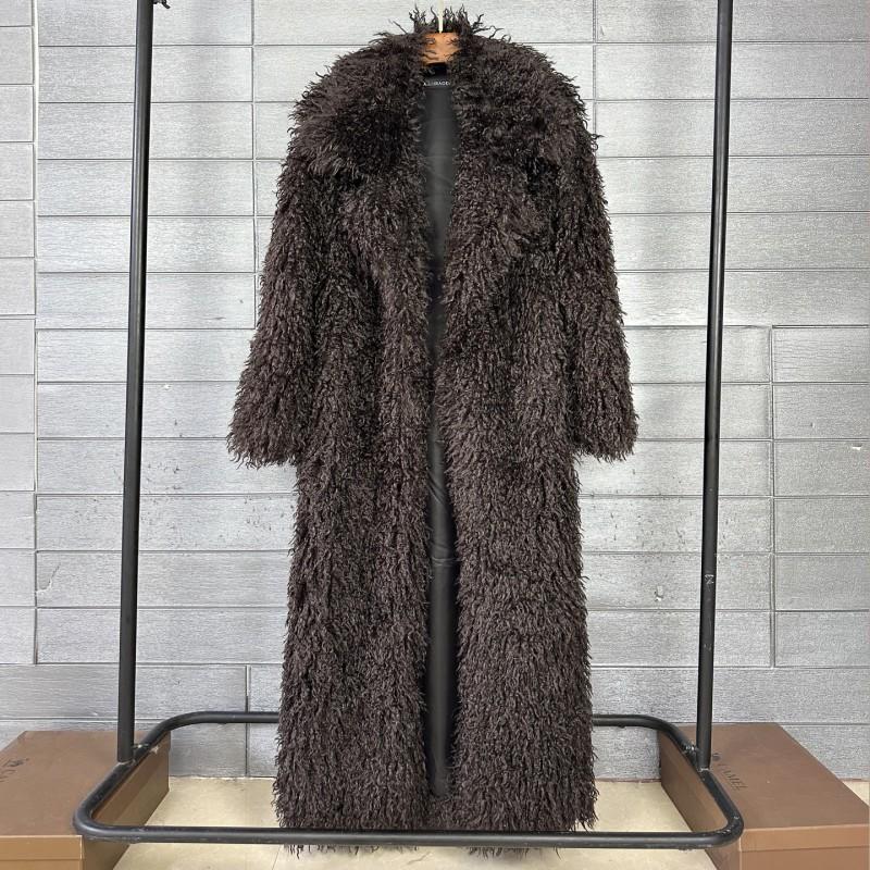 Womens Faux Fur Coat Longline Blazer Style Winter Warmth Streetwear Fashion