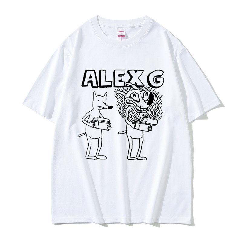 2025 Summer Singer Alex G Graphic Tshirt Men Women Fashion Cartoon Summer Tshirts Mens Casual 100 Pure Cotton Printed Tshirt