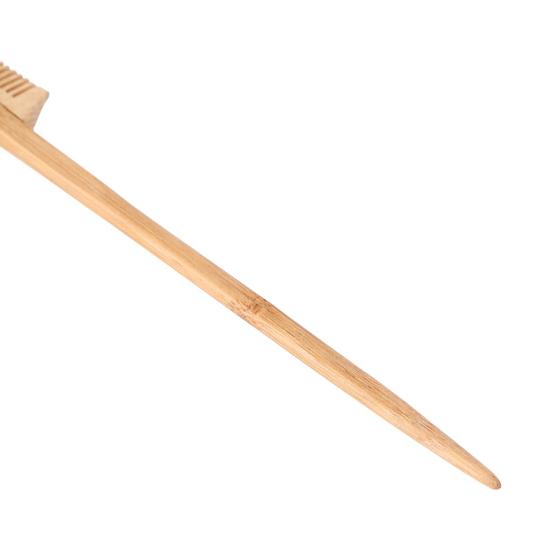 Yousheng Dual Edge Comb Wide Application Ergonomic Mini Bamboo and Wood Eyebrow Brush for Beauty
