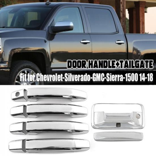 Fits 14~18 Chevy Silverado GMC Sierra W/Camera Hole Tailgate 4 Door Handle Cover