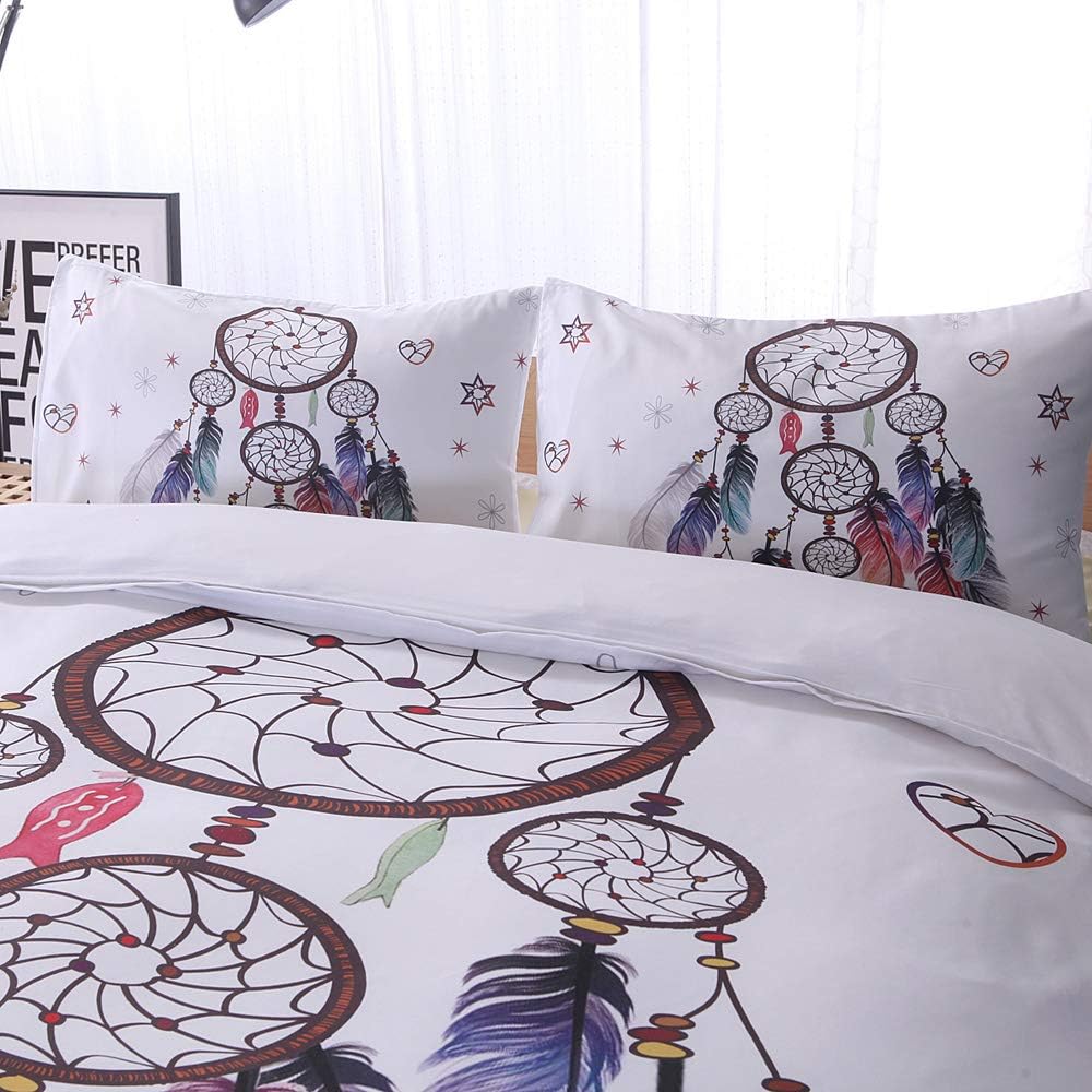 Comforter 3 Piece 3D Dreamcatcher Microfiber Bedroom Duvet Set 2 X S 1 X Quilt Case For Double King Single Bed (King-220X240Cm)