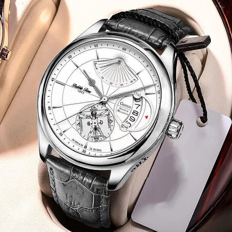 

Годинники Чоловічий Спортивний Хрограф Дизайн Кварцовий Наручний Годинник Водонепроникний Дата Шкіряний Годинник Розкішний Чоловічий Годинник Чоловік з Подарунковою Коробкою білий/чорний