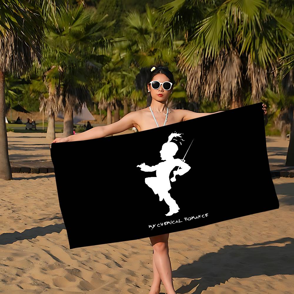 Band My C-Chemical R-Romance Microfiber Printed Beach Towel Mountain Climbing Yoga Beach Swimming Running Absorbent Soft Towel
