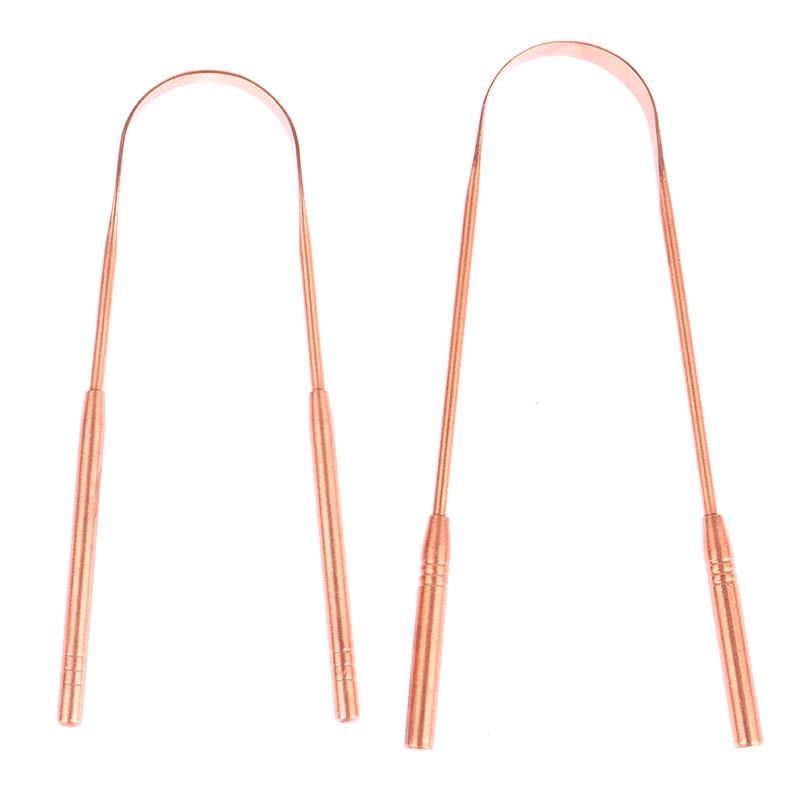1PCS Copper Tongue Scraper Cleaner Scraper Toothbrush Dental Oral Care Hygiene Health Care Tool For Men Women
