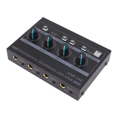 Headphone Amplifier 4 Channel Metal Stereo Amplifier Mini Earphone Splitter for Studio and Stage