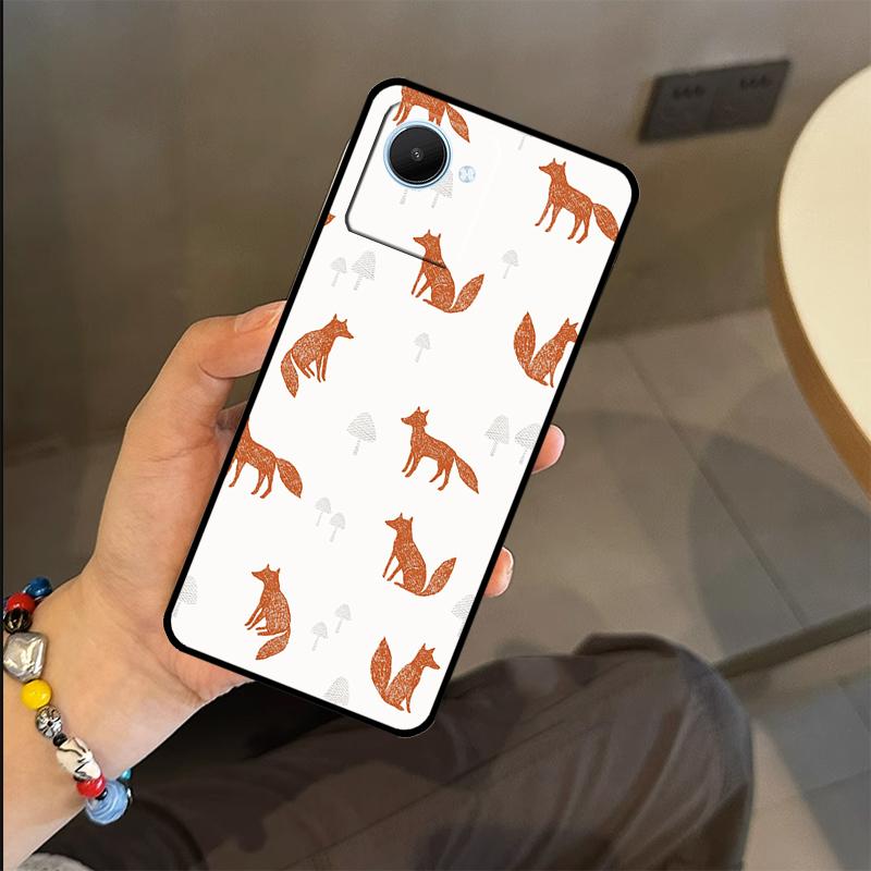 Cartoon Foxes Animal Case For Realme C63 C61 C55 C51 C53 C25 C65 C67 C71 C75 GT6 GT7 Pro 11 12 13 14 15 Pro Plus