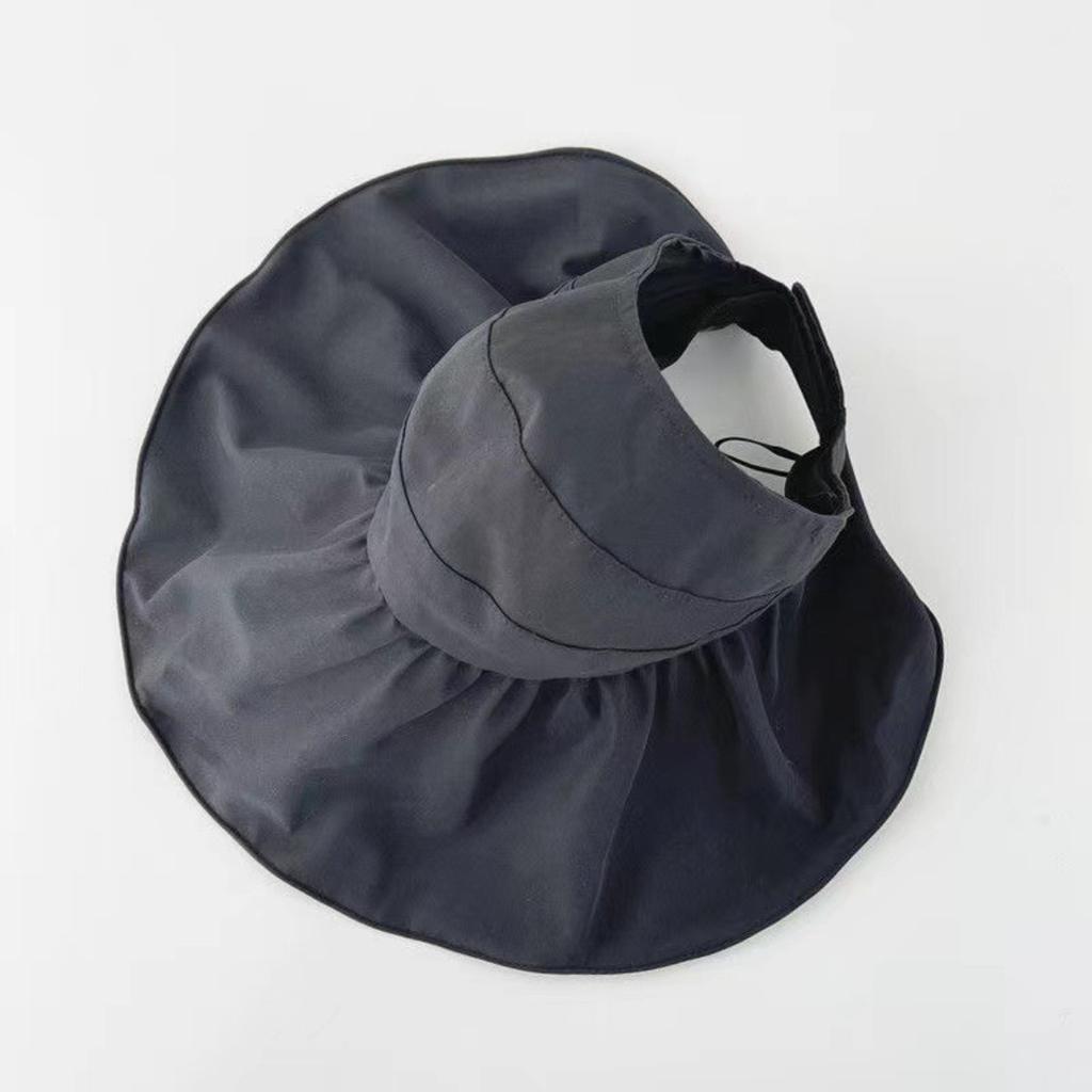 Cappello da Sole in Vinile a Tesa Larga con Parte Superiore Vuota Protezione UV Moda Facile da Abbinare Portatile Cappello da Pescatore a Nuvola