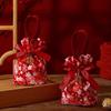 Pearl Pendant Flower Drawstring Bag Floral Ribbon Bowknot Handbag Sweet Festive Sugar Bag  Festival