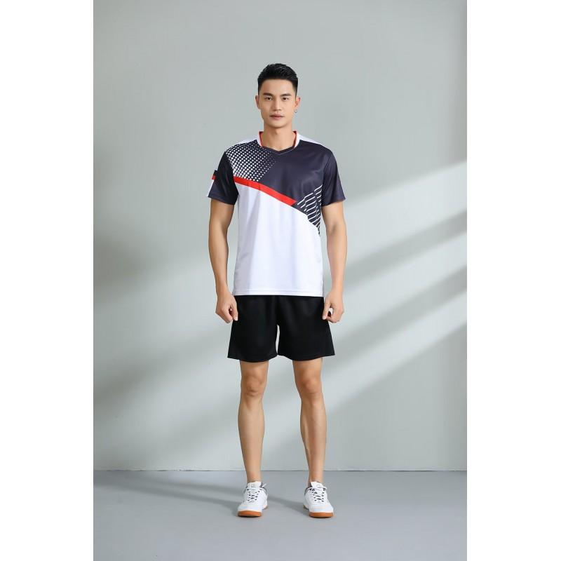 Men Women Badminton Shirts Short Sleeve Breathable Team Training Competition Tops