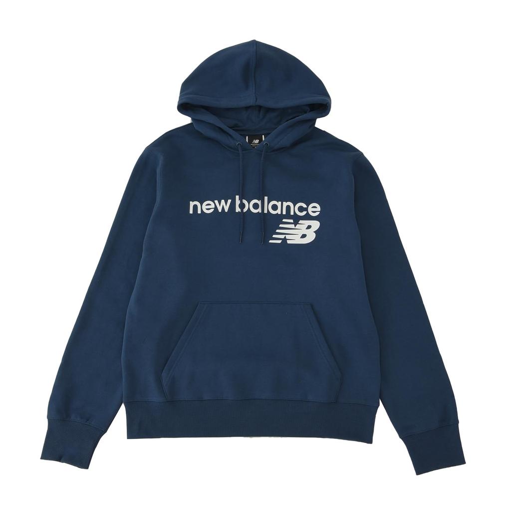 New Balance Core fleecová mikina s kapucí tmavě modrá (MT03910) Pánská mikina, S fleecovou podšívkou,