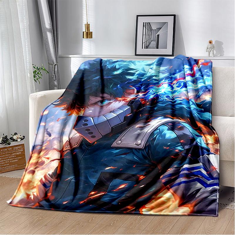 3D My Hero Academia Deku Bakugou Cartoon Anime Blanket,Soft Throw Blanket for Home Bedroom Bed Sofa Travel Picnic Cover Kids