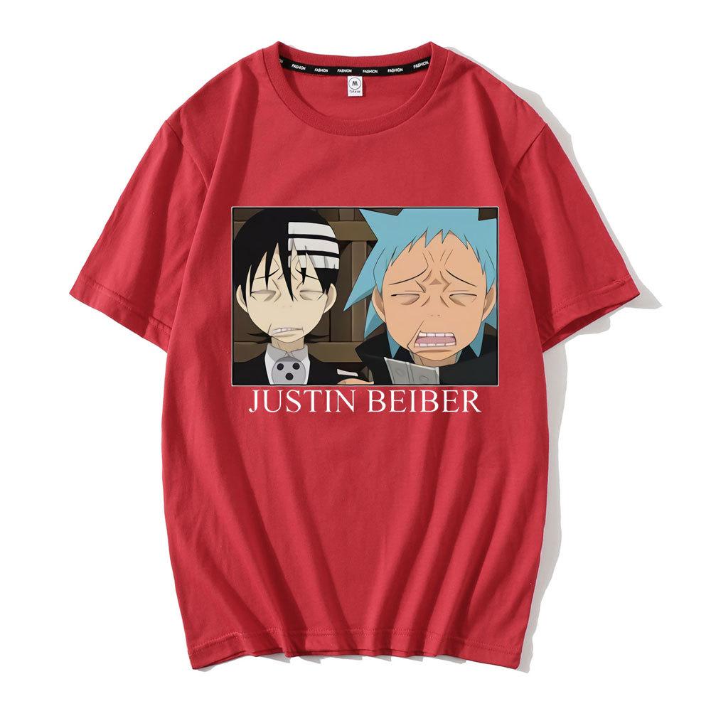 Cross-border new pure cotton two-dimensional animation soul eater printed men's clothing loose casual Japanese T-shirt men's short sleeves ins