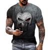 Terrifying Skull 3D Printed Short Sleeved T-shirt Summer Breathable Polyester Simple Round Neck Top