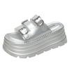 Internet Celebrity Thick-bottomed Toe Slippers Women 2025 New Fashion Retro One-word Belt Buckle Casual Beach Slippers Women