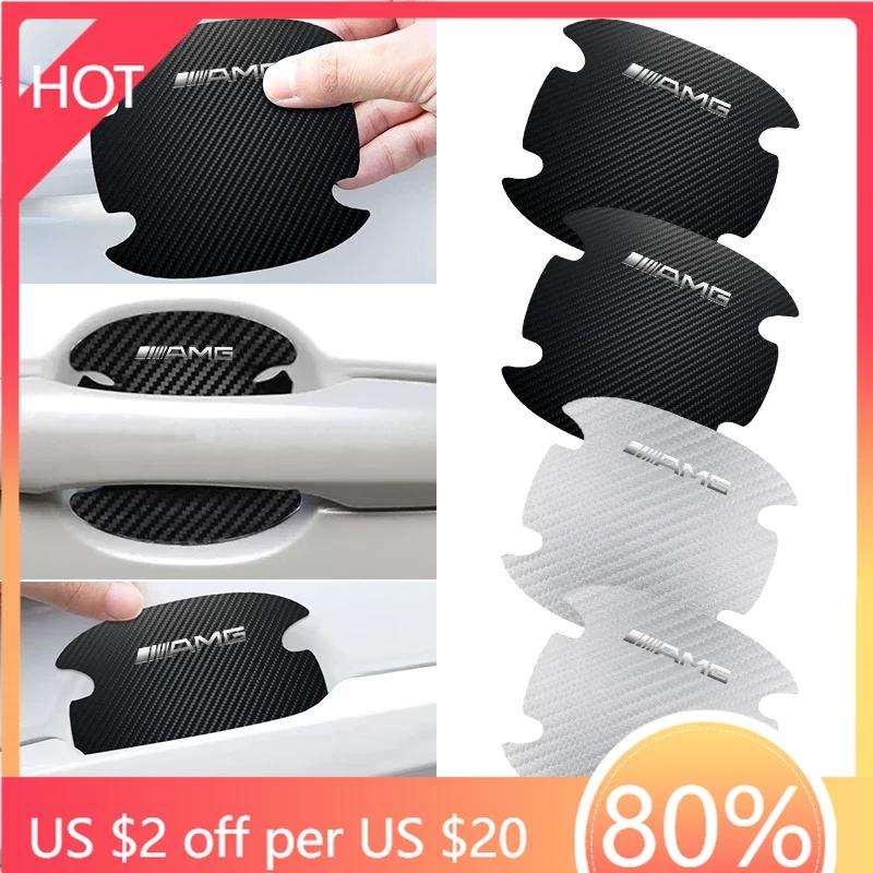 Car Sticker Car Door Handle Protection Sticker Emblem Car Styling for Mercedes Benz AMG A B C E GLC Clase CLA X253 W203 W204 W20
