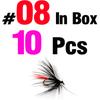MNFT 10Pcs Various Dry Fly Fishing Lure Trout Salmon Dry Flies Fish Hook Size #6 #10 #12 Nymph Mosquito Lures Fishing Tackle