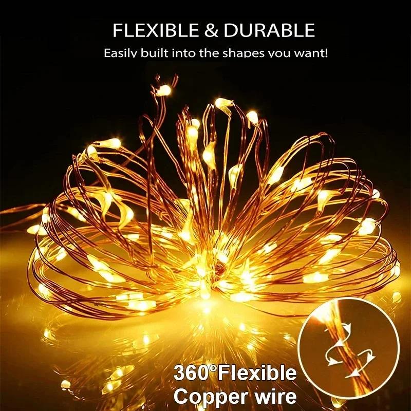 Solar LED String Lights Outdoor,Fairy Lights W/8 Modes,Waterproof Solar Panel,Garden,Patio,Christmas,Halloween,Wedding,BBQ Decor