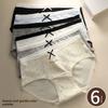 Women's Spring and Summer Sweet Bow Tie Cotton Bacteriostatic Extended Mid Waisted Briefs