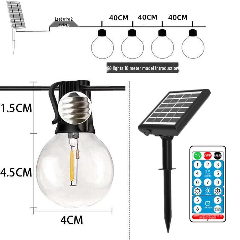 NuFeng Outdoor Solar LED String Lights