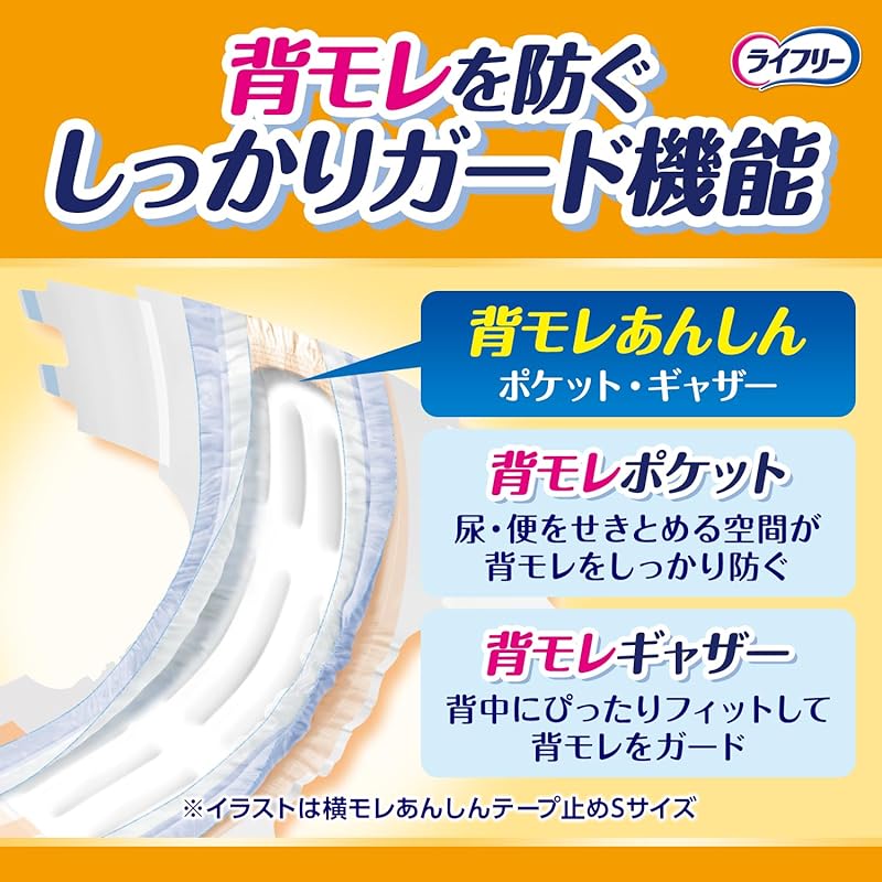 life free tape-fastened diaper Tape to prevent side leakage LL size 15 pieces Absorbed 4 times [Those who spend a lot of time sleeping]