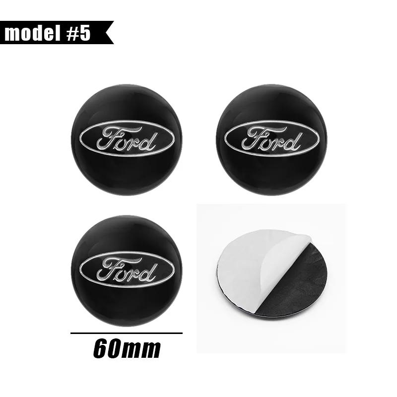Car Sticker Hot For Ford 4Pcs 56/60/65mm Car Wheel Stickers Center Hub Cap Car Emblem Badge Decal For Ford Focus Fiesta Ranger M