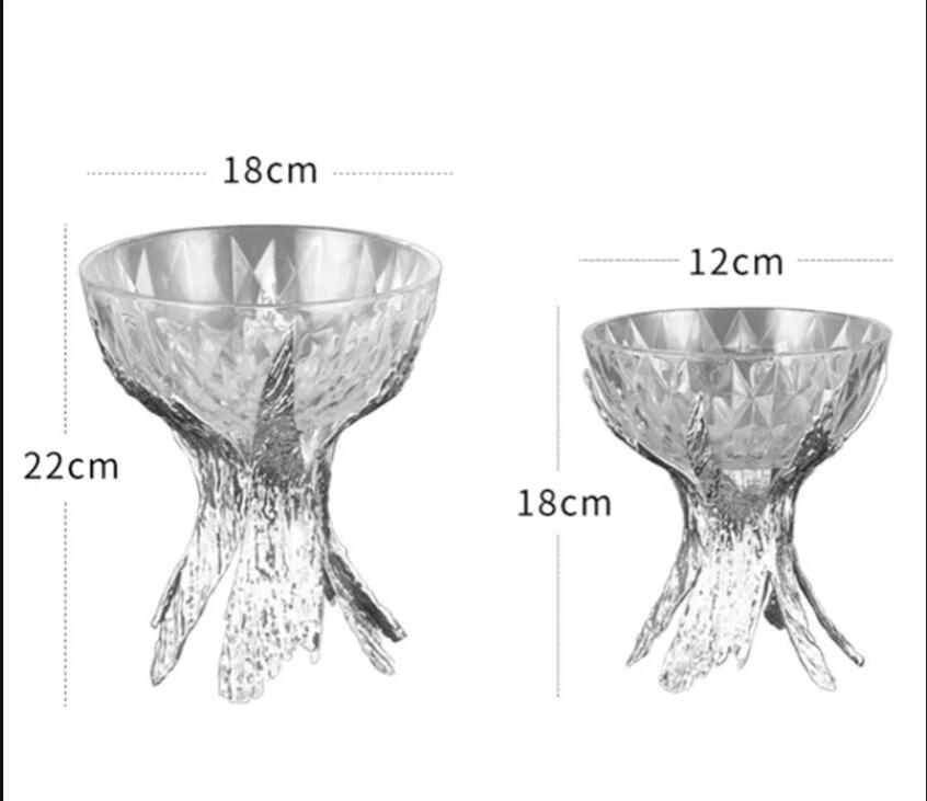 Light Luxury Metal Glass Fruit Plate High Foot Wedding Party Candy Snack European Home Decoration