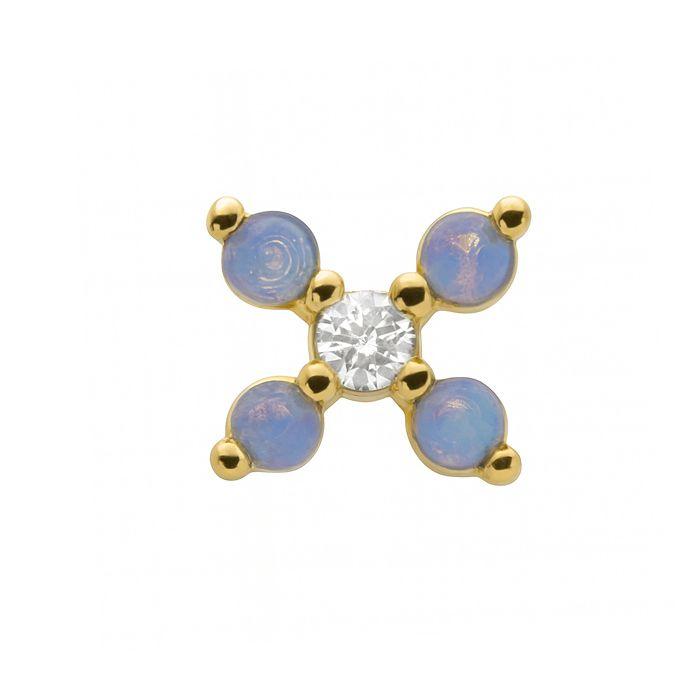 Piercing - LUXENTER - Acaño - Brilliant Zirconia - Or jaune 18 carats - Bleu