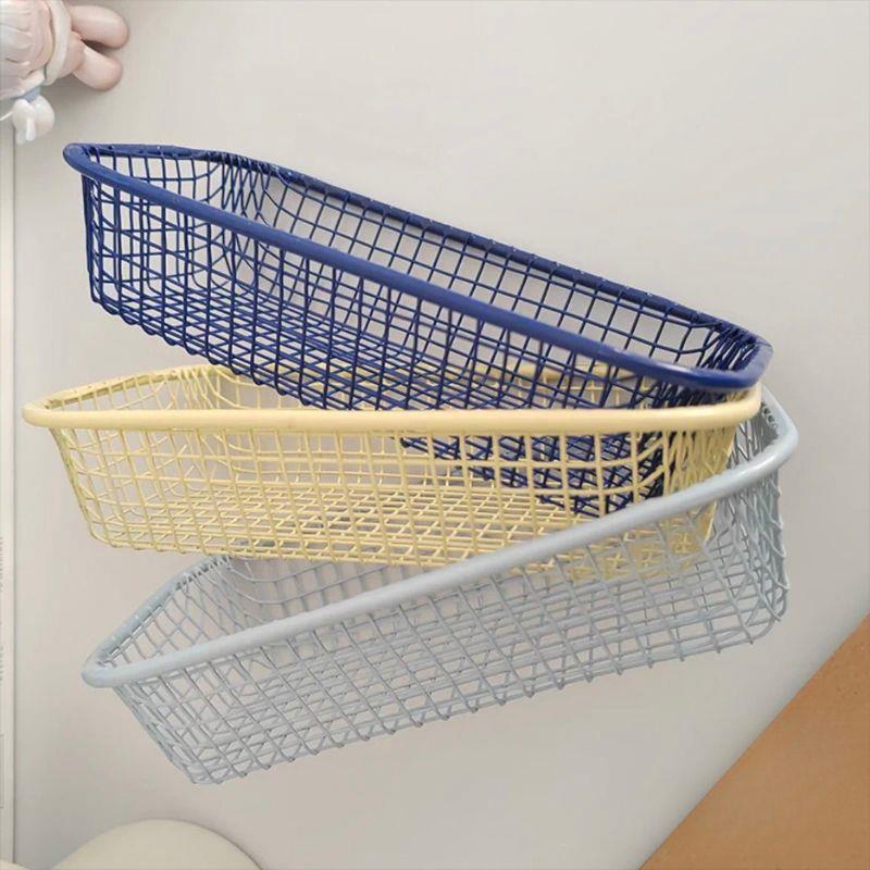 Metal Storage Basket Desktop Sundries Organizer Photocards, Stationerry,Make Up Sorting Holder Office Home Suppliers