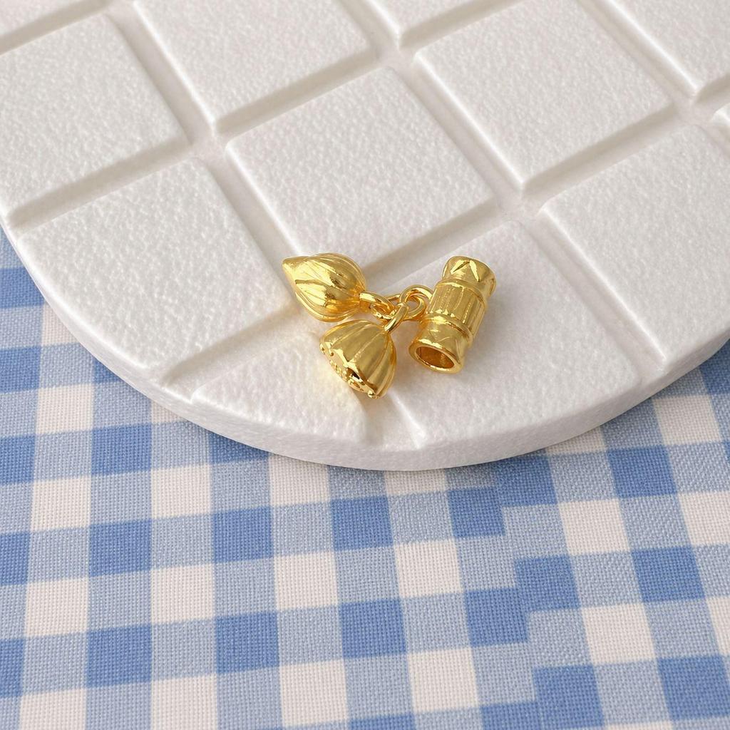 Sterling Silver & Imitation Gold Lotus Bow Star Spacer Beads for Baby Rope Weaving