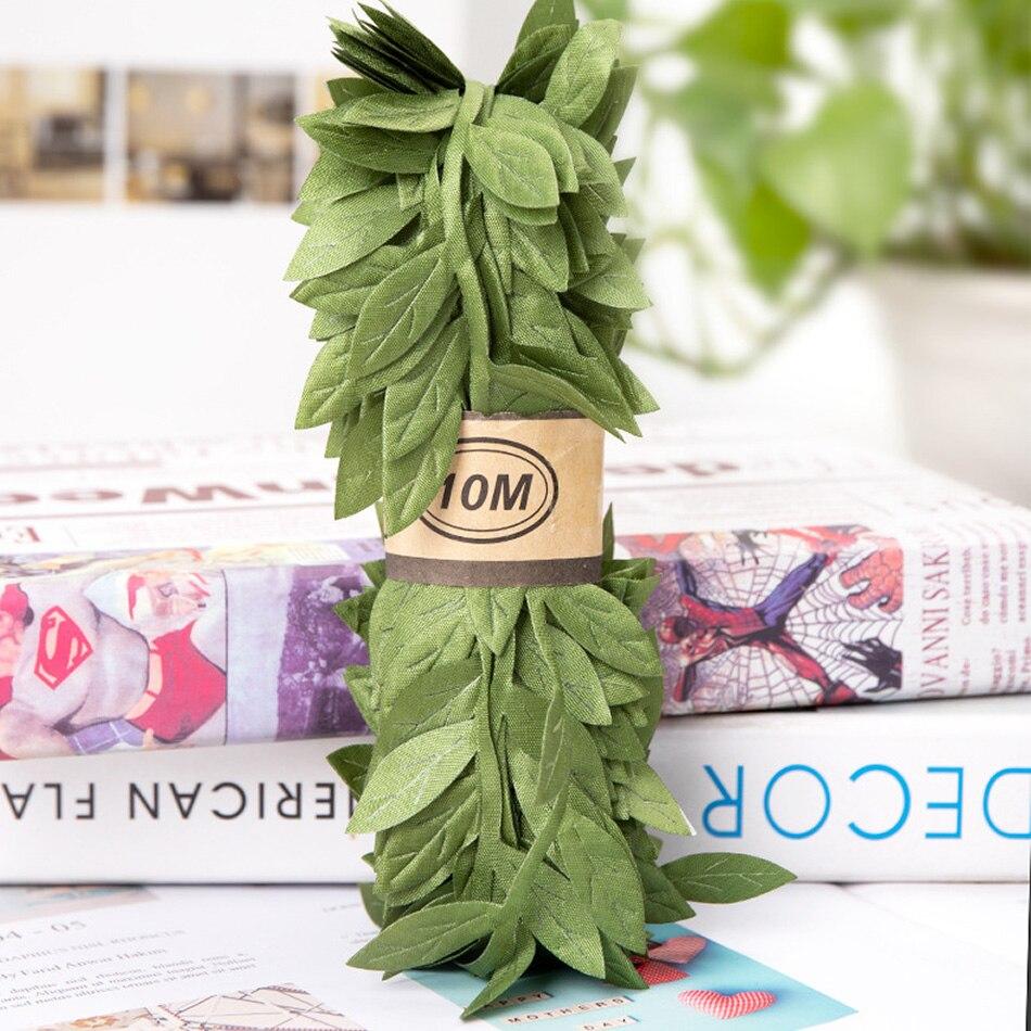 10 м/рулон ленты с принтом для поделок, подарочная упаковка, банты, золотая лента для домашней вечеринки, свадьбы, декоративная лента ручной работы «сделай сам», лента в виде листьев дерева 10 Meters зелёный