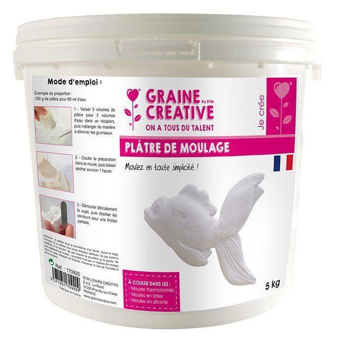 Plâtre de Moulage - Graine Créative - 5 kg - Blanc - Fabriqué en France