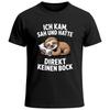 Men's T-Shirt Sloth Saying I Came Saw And Had Directly No Goat Fun Shirt-