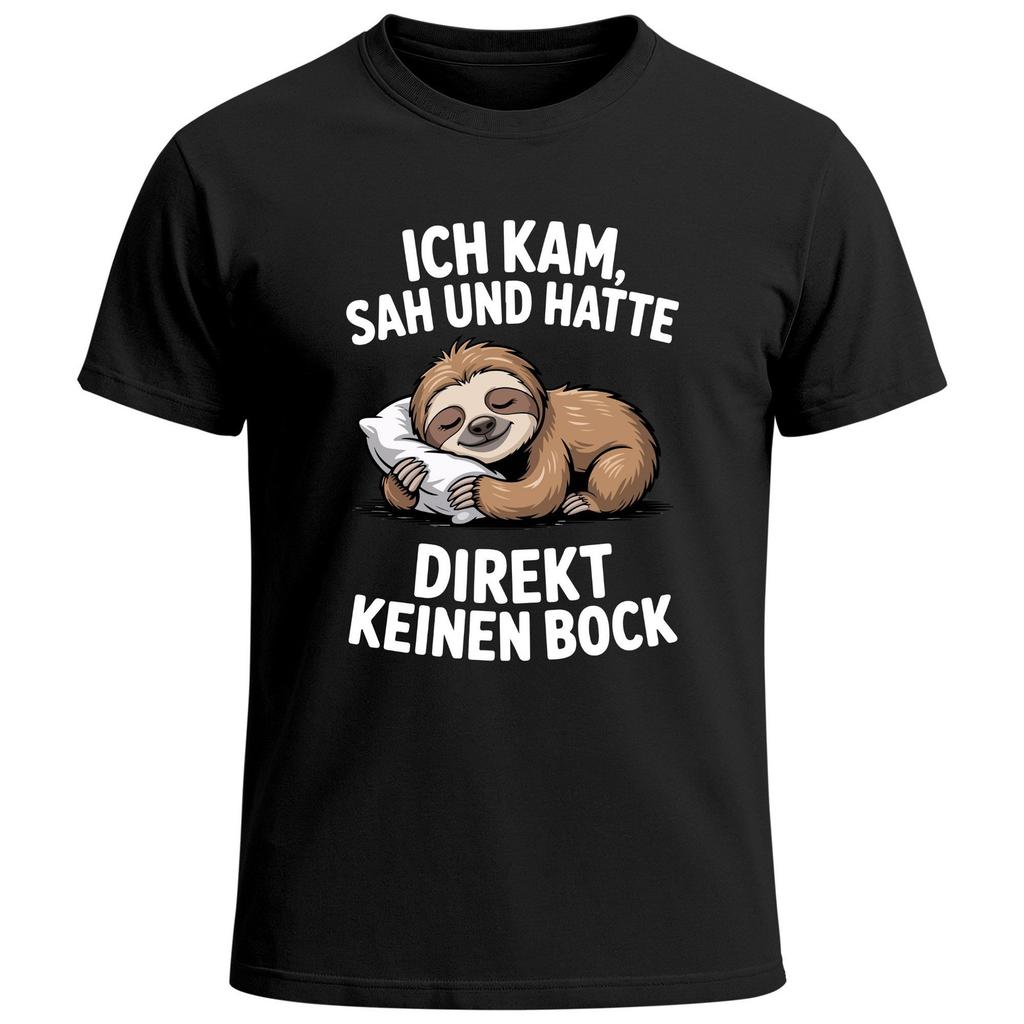 Men's T-Shirt Sloth Saying I Came Saw And Had Directly No Goat Fun Shirt-