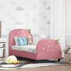 Kids Bed Frame with Headboard Pink 70 x 140 cm Velvet