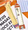 1pc Cartoon bus Magnetic Bookmark Ruler Student Cute High-value Bendable Ruler Special-shaped Magnetic Ruler