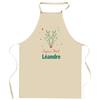 Kitchen Apron - Merry Christmas Léandre - Deer Pattern - Sturdy Cotton - Printed In France