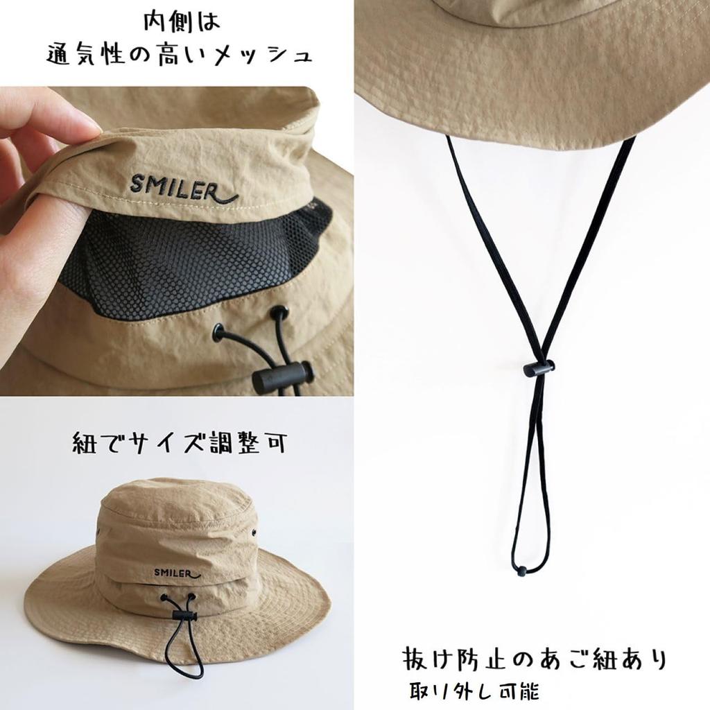 SMILER Zippa Bucket Sun Adventure Bucket Hat for Men and Lightweight and Easy to Store Hat, Water-Repellent, Safari, Hat, Hat, Women, (Green, CAT)