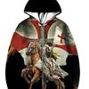Mens Hooded Zip-Up Sweatshirt 3D Digital Print Loose Fit Streetwear Casual Pullover Fall