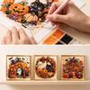 Halloween Pearl Art Diamond Painting DIY Kit 3D Bead Craft Ghost Pumpkin Black Cat, Party Creative Decor