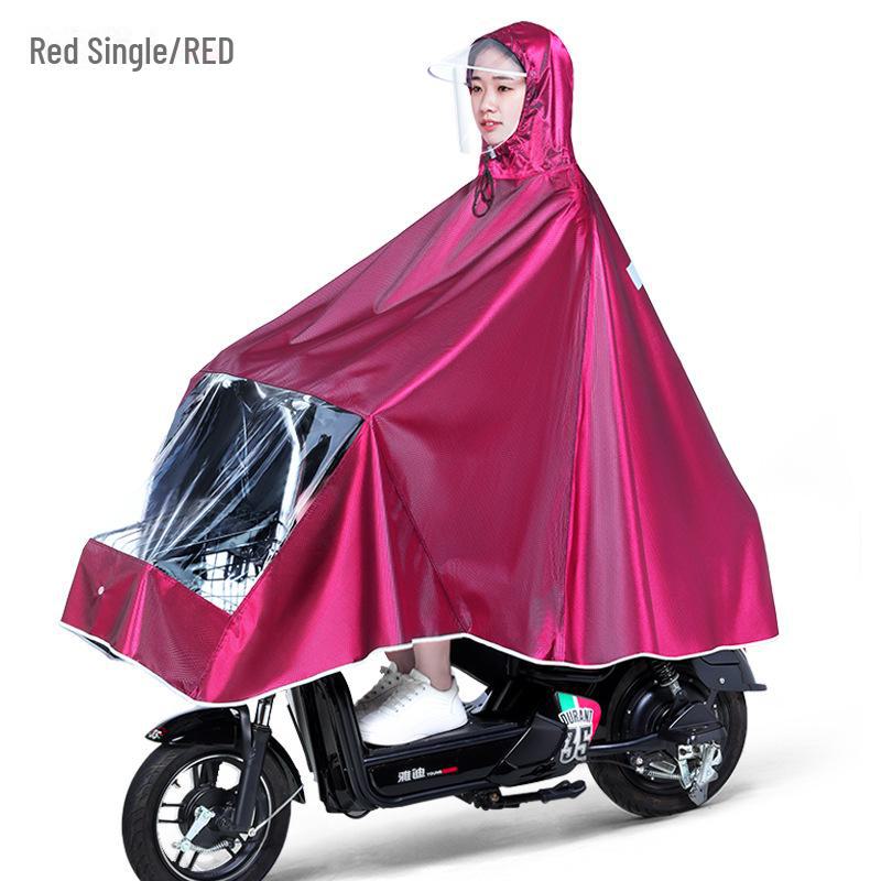 Double Electric Car/Motorcycle Raincoat - Thickened, Enlarged Jacquard for Two Adults