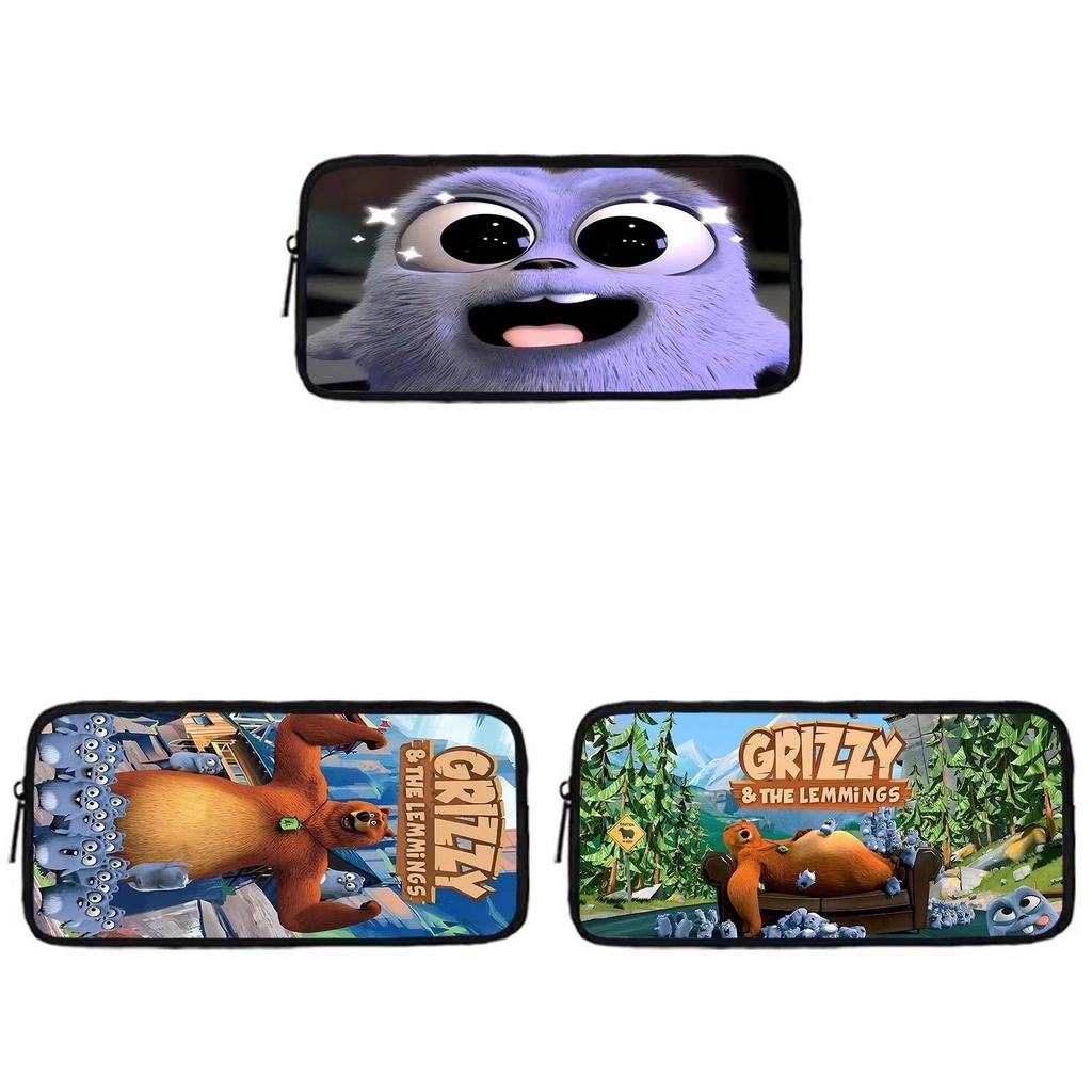 Grizzy And The Lemmings Pencil Case For Students With Polyester Material And Soft Storage Capacity
