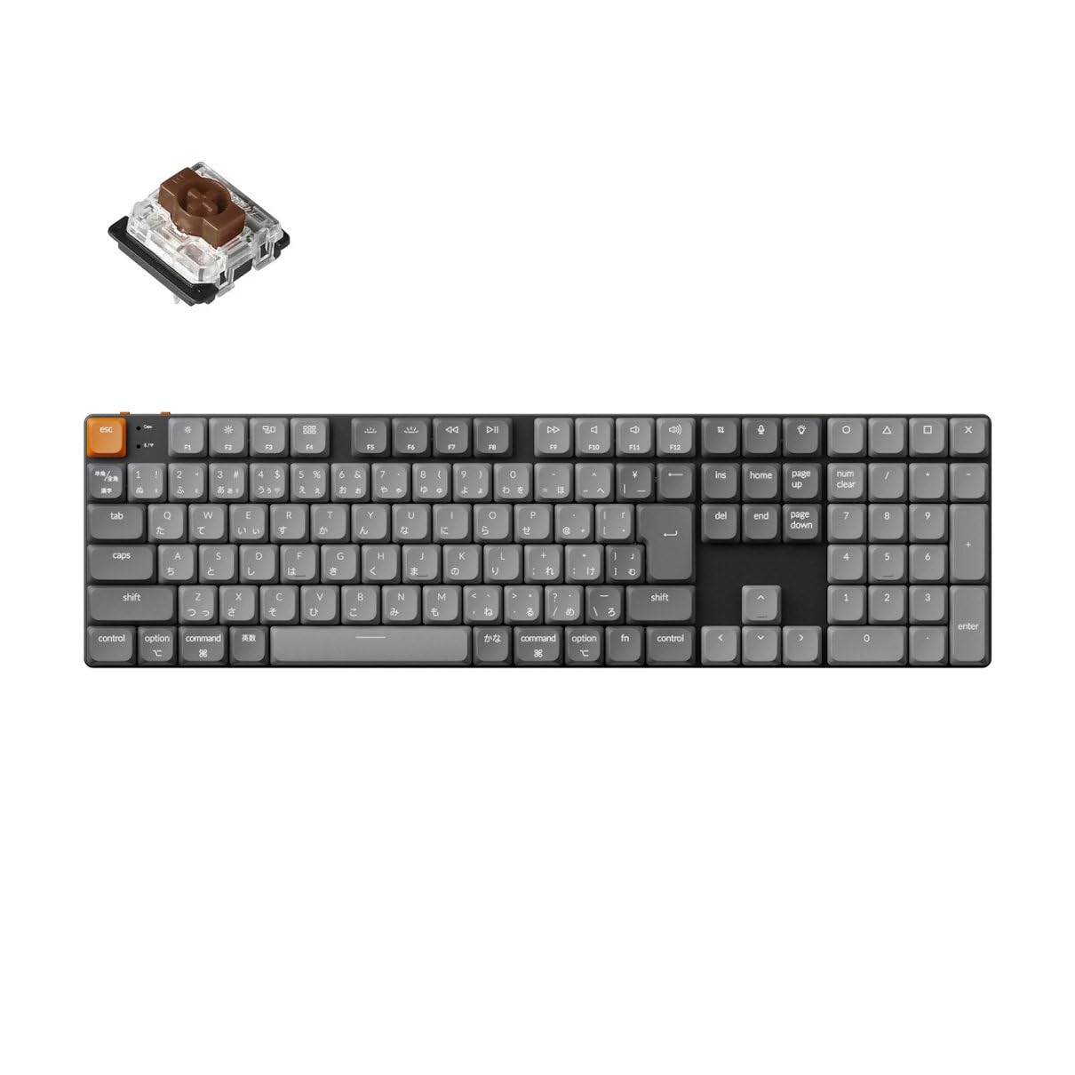 

K5 Wireless Custom Mechanical Bluetooth Wireless and Wired QMK VIA JIS White LED Low Profile Gateron Mechanical Mac Windows Linux Profile Gateron
