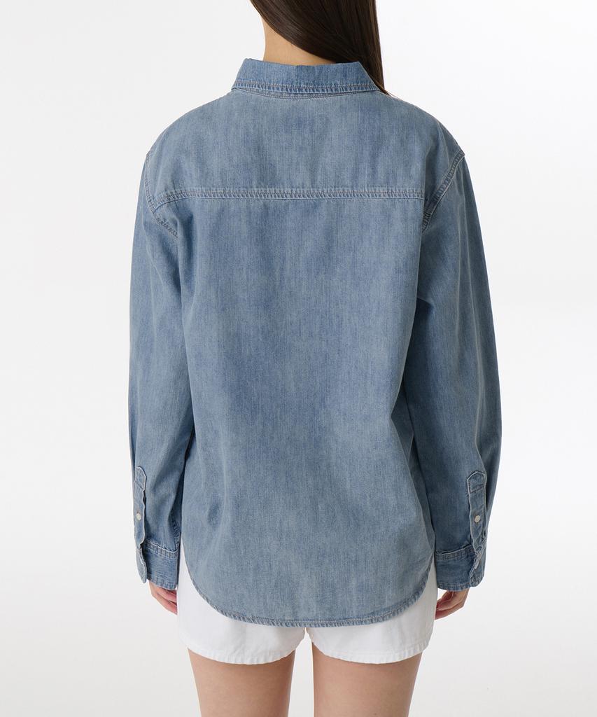 MUSINSA STANDARD WOMAN Women'S Relaxed Two-Pocket Denim Shirt [Light Indigo]