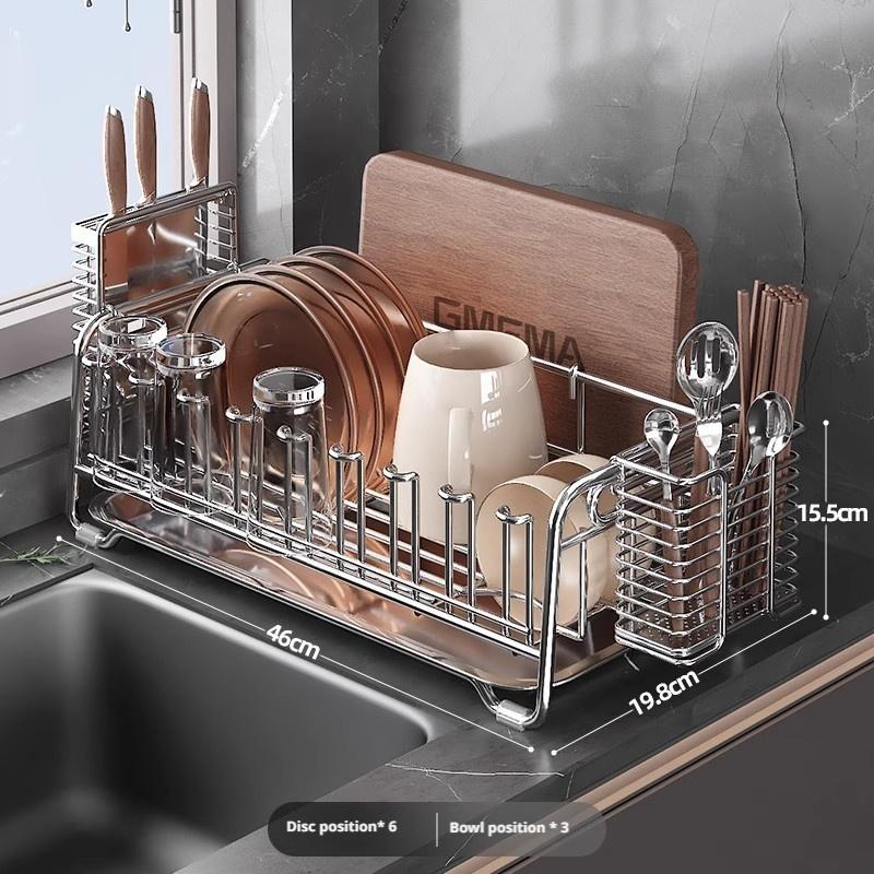 Geschirr Abtropfgestell Halter 304 Edelstahl Schüssel Abtropfer Geschirr Tasse Trockengestell Küchenzubehör Aufbewahrung Organizer Regal