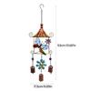 Paitned Bird Butterfly Metal Glass Wind Chimes Garden Wind Catcher for Outside Hanging Pendant Ornament Home Window Decor
