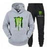 Men's Hoodie Set With Letter Print Casual Long Sleeved Hooded Sweatshirt Fleece