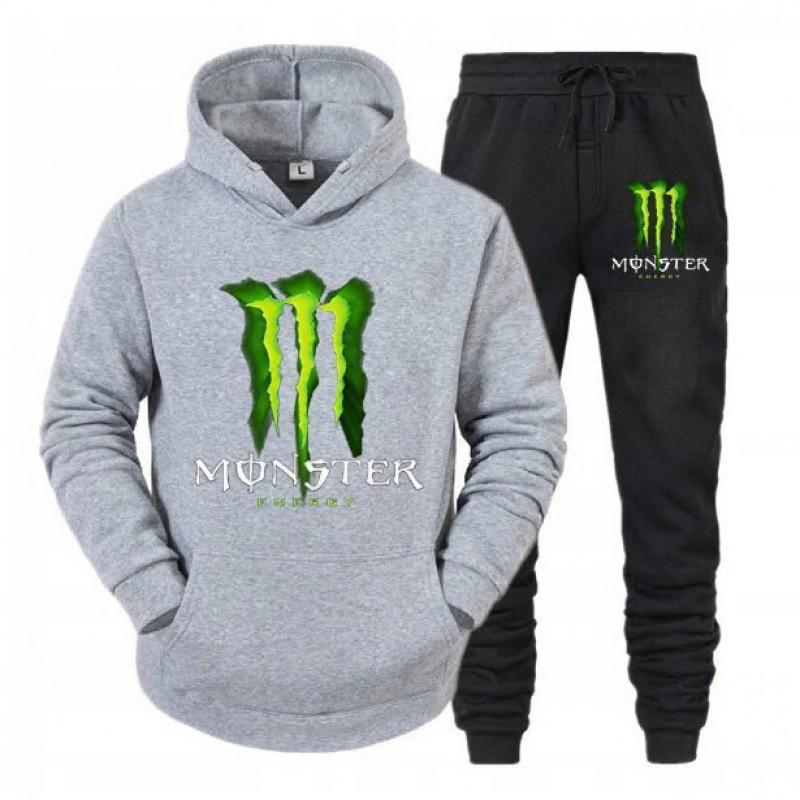 Men's Hoodie Set With Letter Print Casual Long Sleeved Hooded Sweatshirt Fleece