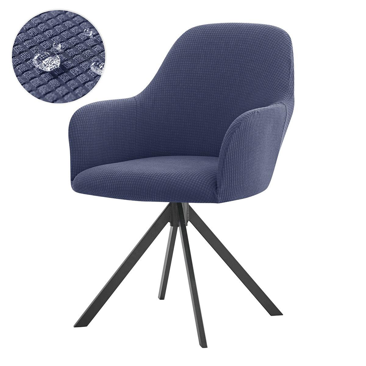 

Elastic Home Use Hotel Dining Good Chair High Armchair Cover Water Resist Waffle Water Resist Corn Fleece Cloth Solid Color 27*17*3cm темно-синий