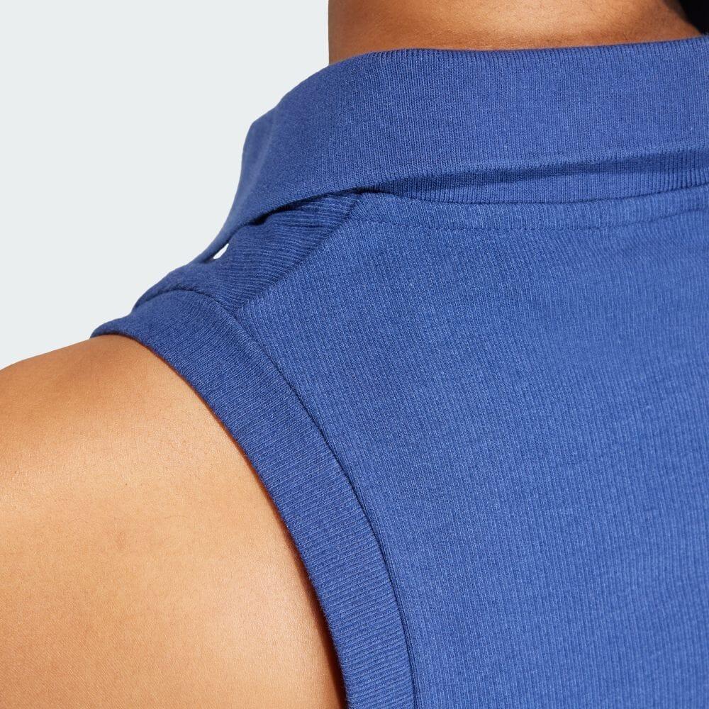 Adidas Originals Logo Embroidered Short Sleeve Crop Top Women Tops Blue IR6124