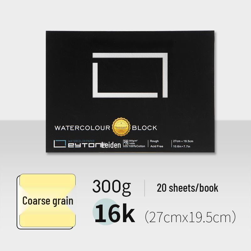 Leighton Portable Watercolor Sketchbook - Hand-painted, All Cotton, 32k-4k Sizes, 300g, Fine to Coarse Textures.